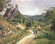 Camille Pissarro Chat in a small way those who oil painting on canvas